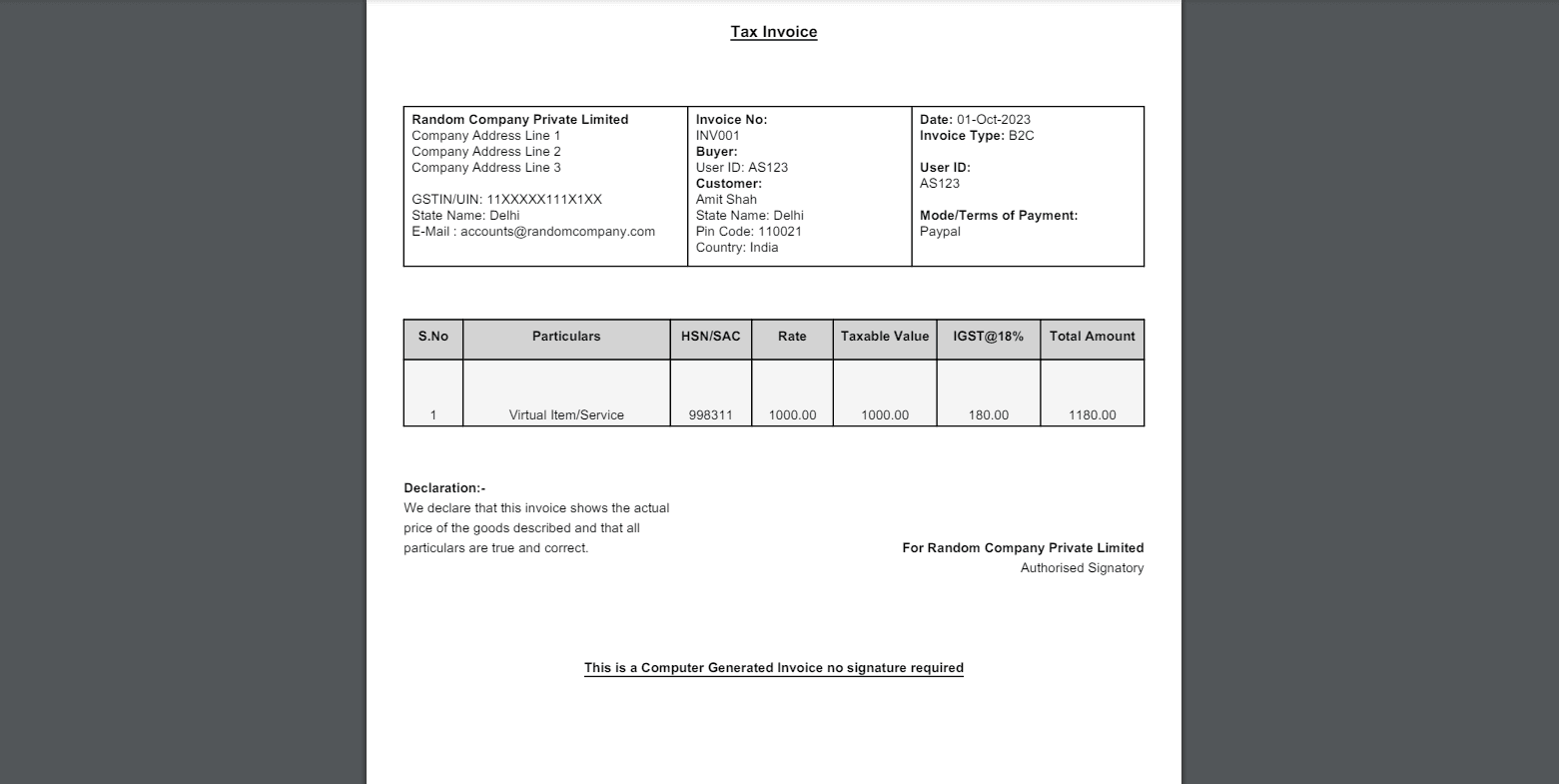 Invoice Generator